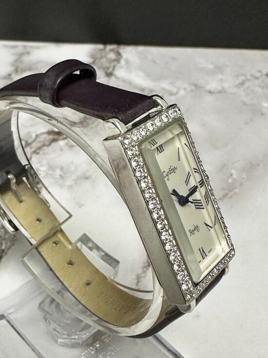 Cynthia Rowley Watch Women Sterling Silver Case Purple Leather Band New Battery main image 15